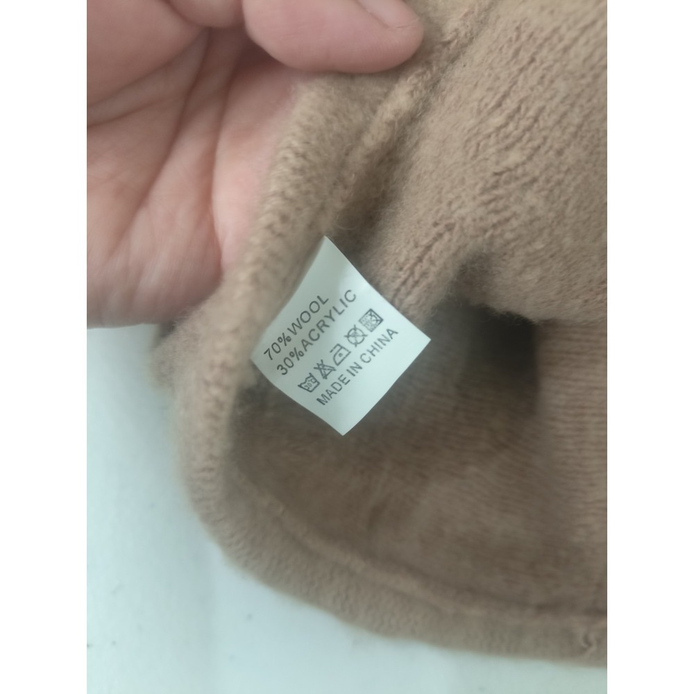 Women's Mixed-Wool Winter Beanie — Warm Knit Hat with Rolled Hem for Outdoor Act - Picture 2 of 5